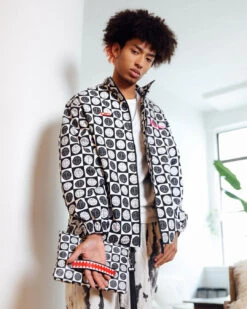 SPRAYGROUND POODLE CHECK RON ENGLISH COLLAB POUCHETTE -Spray Ground B4928 2 1