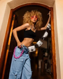 SPRAYGROUND A.I.8 AFRICAN INTELLIGENCE BOOKED & BUSY CHARM WAISTBELT -Spray Ground B5571 2 1