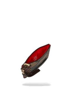 SPRAYGROUND EXTERIOR GOLD ZIP POCKET SHARKS IN PARIS CROSSOVER CLUTCH -Spray Ground B5630 5