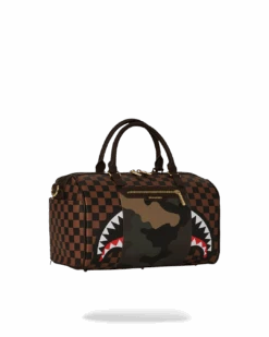 SPRAYGROUND EXTERIOR GOLD ZIP POCKET SHARKS IN PARIS MINI DUFFLE -Spray Ground D5627 2