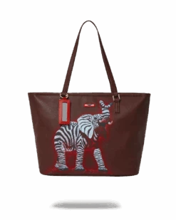 SPRAYGROUND ZEBRA ELEPHANT RON ENGLISH COLLAB TOTE